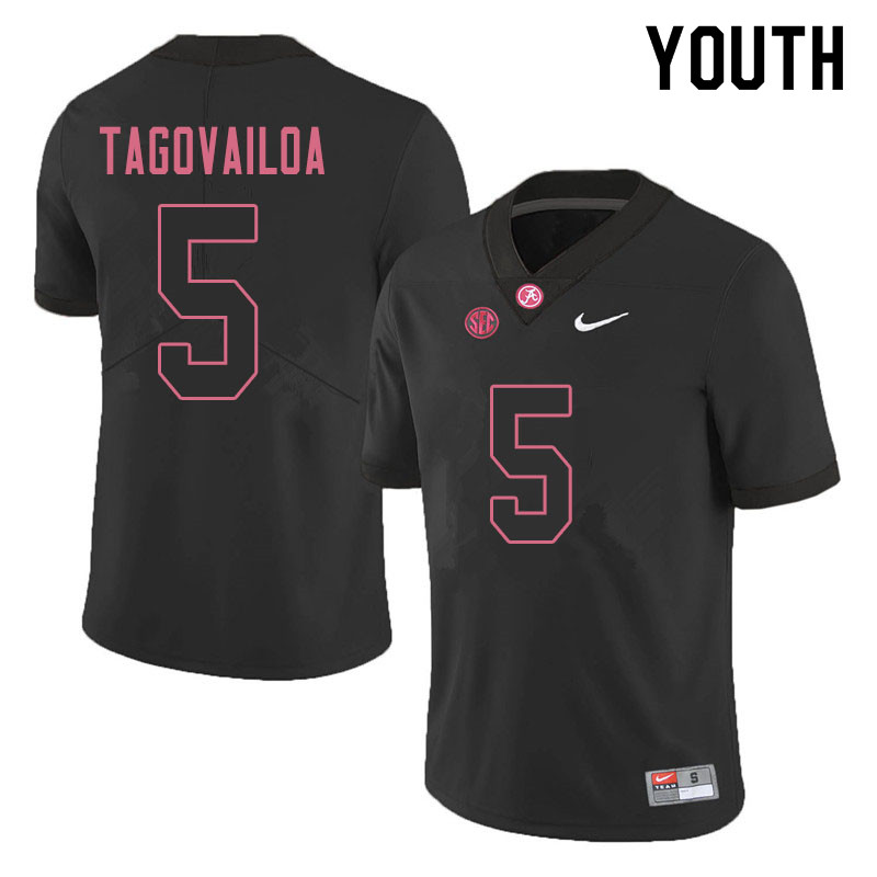 Alabama Crimson Tide Youth Taulia Tagovailoa #5 Black NCAA Nike Authentic Stitched 2019 College Football Jersey TX16T03NE